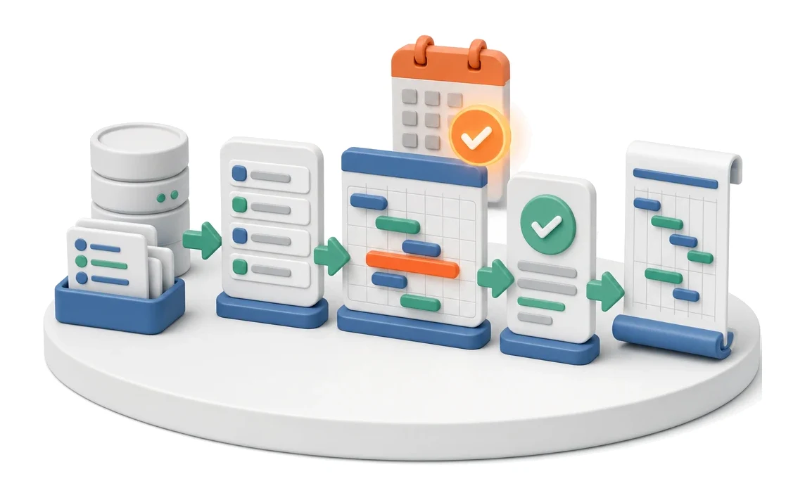 Production Scheduling — module screens in Process App
