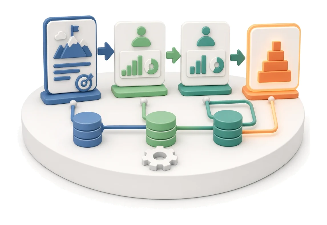 Cascading Goals and KPIs — module screens in Process App